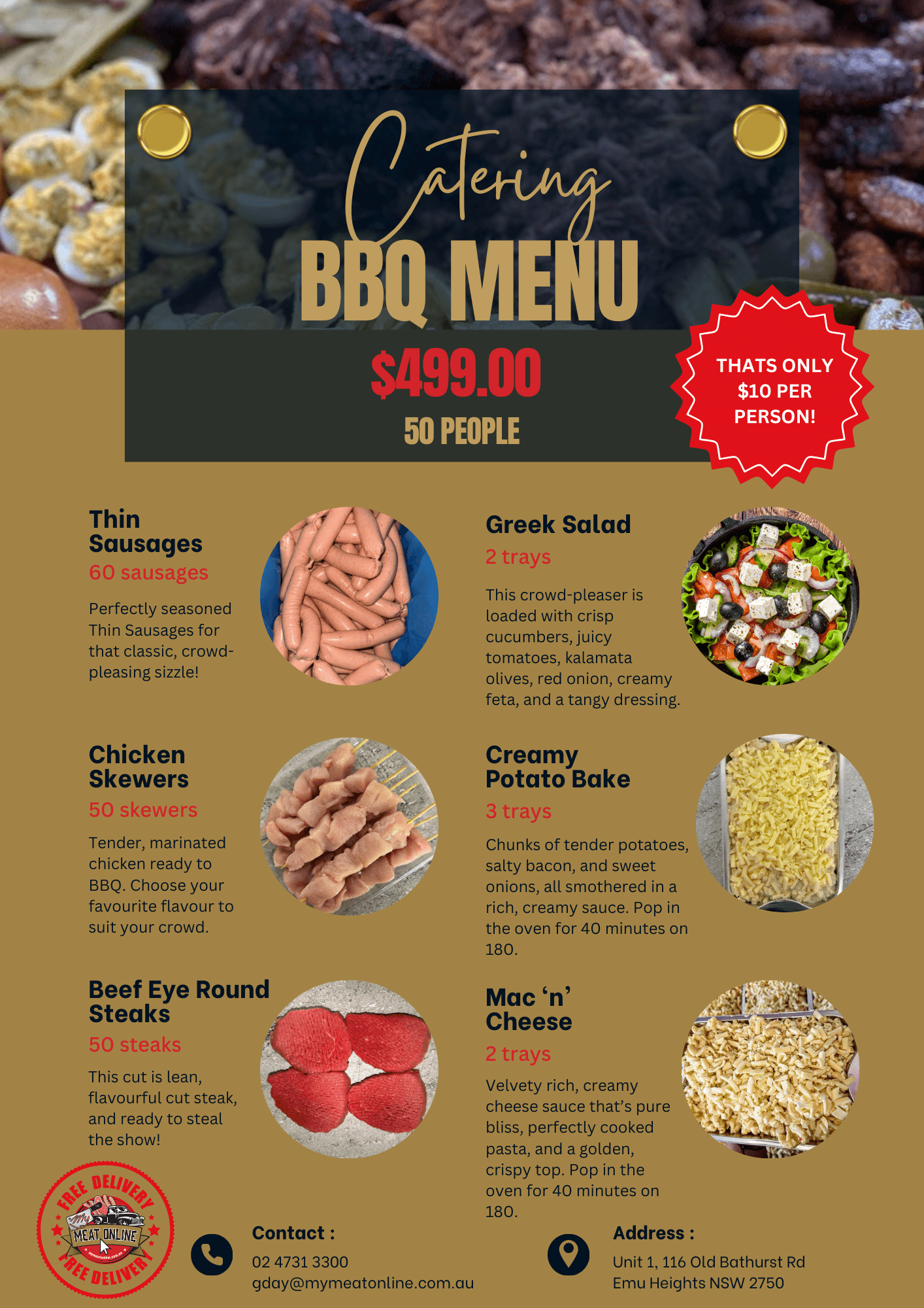 BBQ Catering Menu 50 People – MY MEAT ONLINE - Main Image
