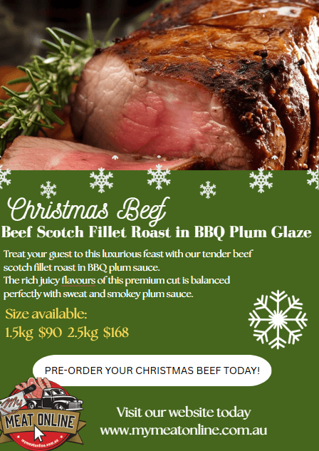 CHRISTMAS PREORDER: Beef Scotch Fillet Roast in BBQ Plum Glaze