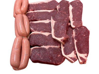 Father's Day BBQ Pack | 10 Premium Sirloin Steaks + 1kg Free Sausages