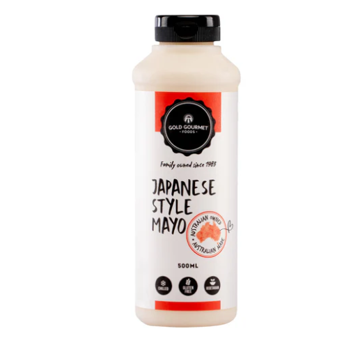Gold Gourmet Japanese Style Mayo bottle, creamy texture, rich flavor, 500ml, perfect for enhancing meals.