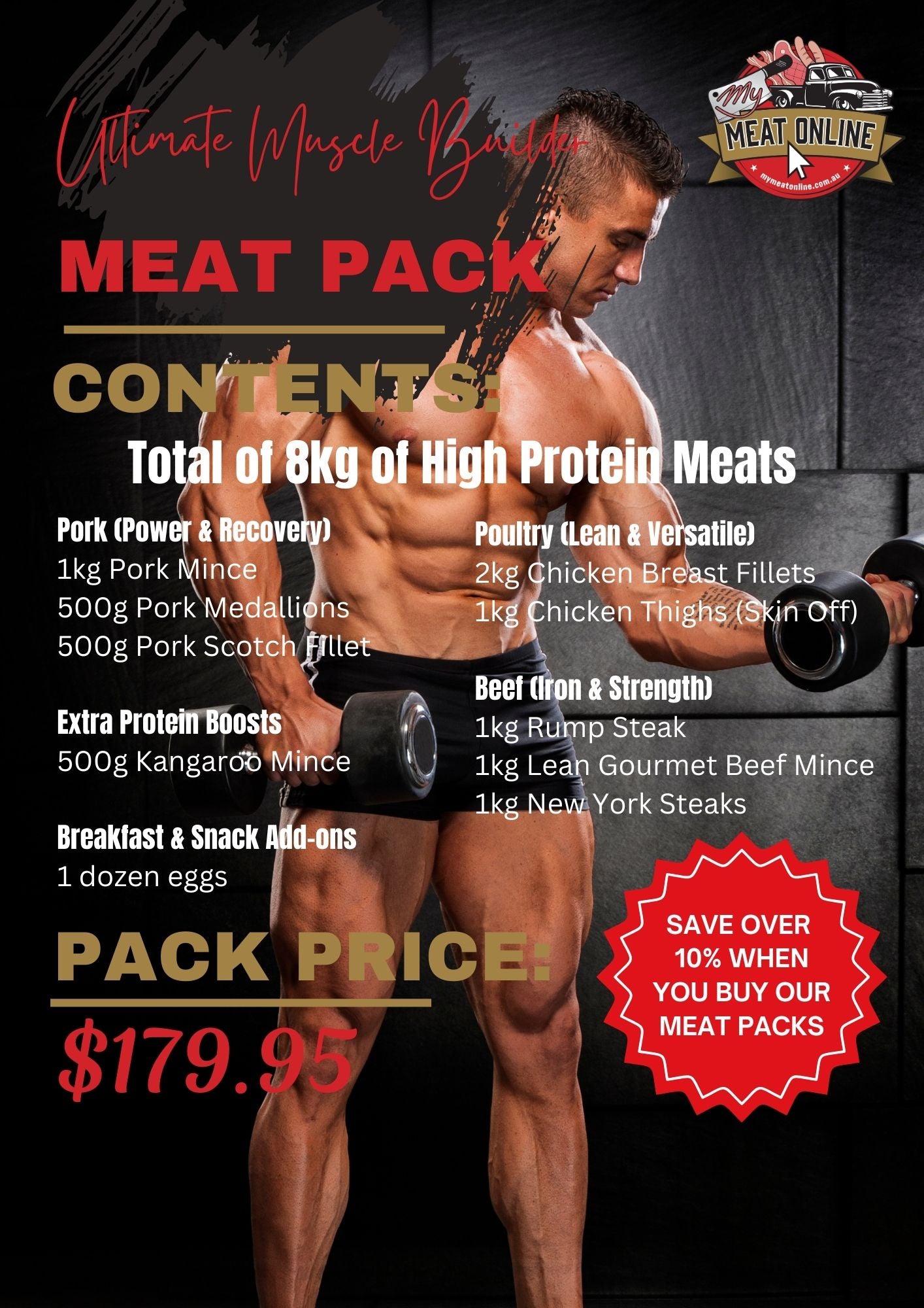 Ultimate Muscle Builder Meat Pack - One week supply