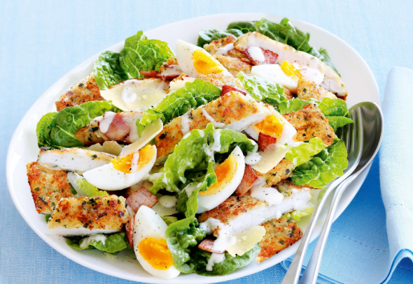 Chicken Schnitzel Caesar Salad
