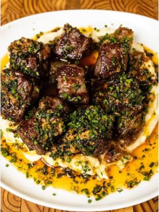 Cowboy Butter Steak Bites with Creamy Mashed Potato
