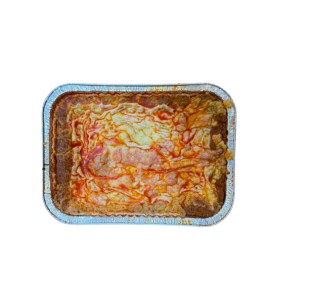 700g Frozen Lasagne in a baking tray, featuring layers of pasta and rich sauce, ready to be served.