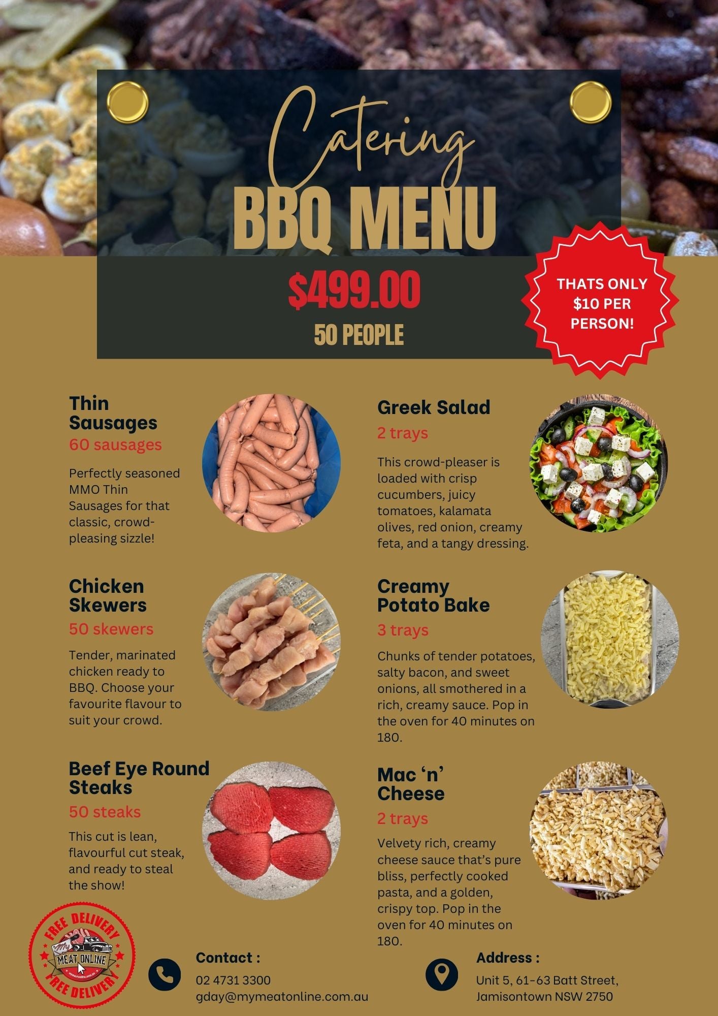 BBQ Catering Menu - 50 People