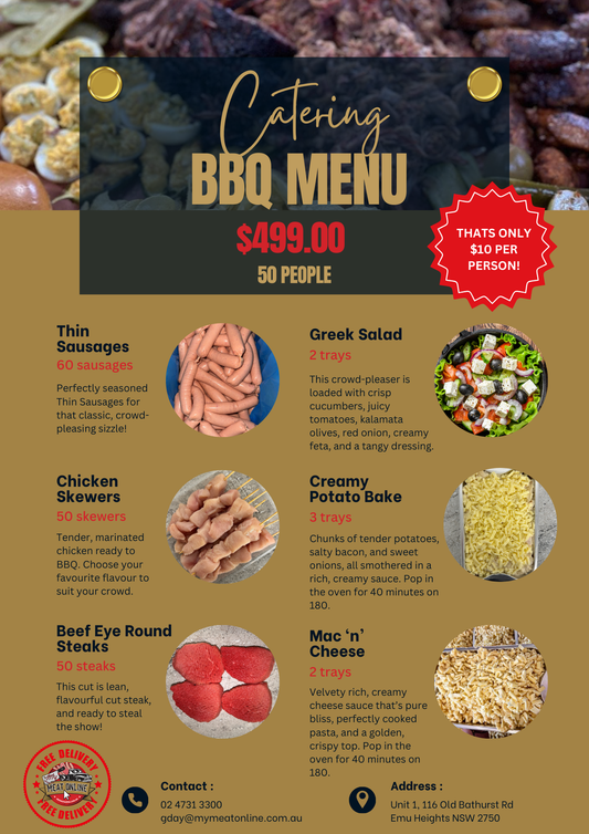 BBQ Catering Menu - 50 People