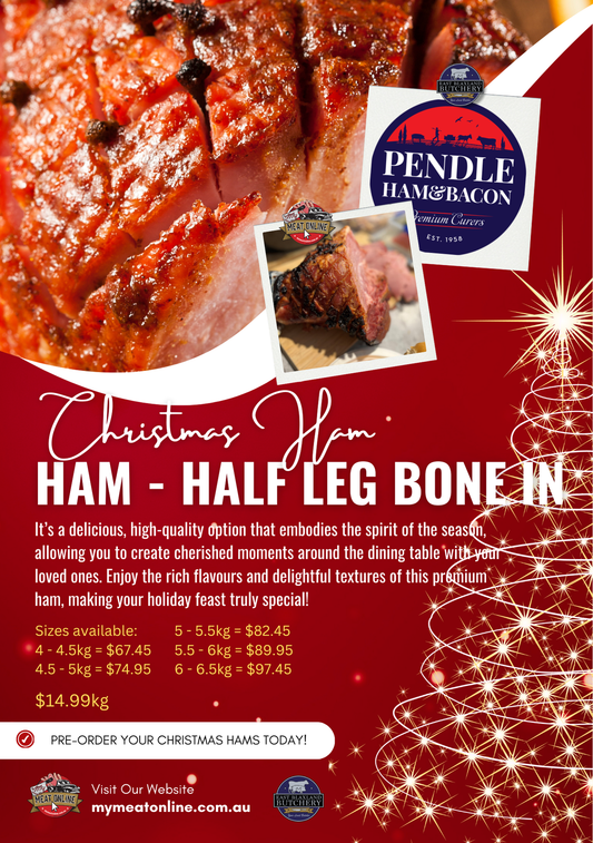 CHRISTMAS PREORDER:  Pendle Ham & Bacon - Half Leg Ham - Bone In