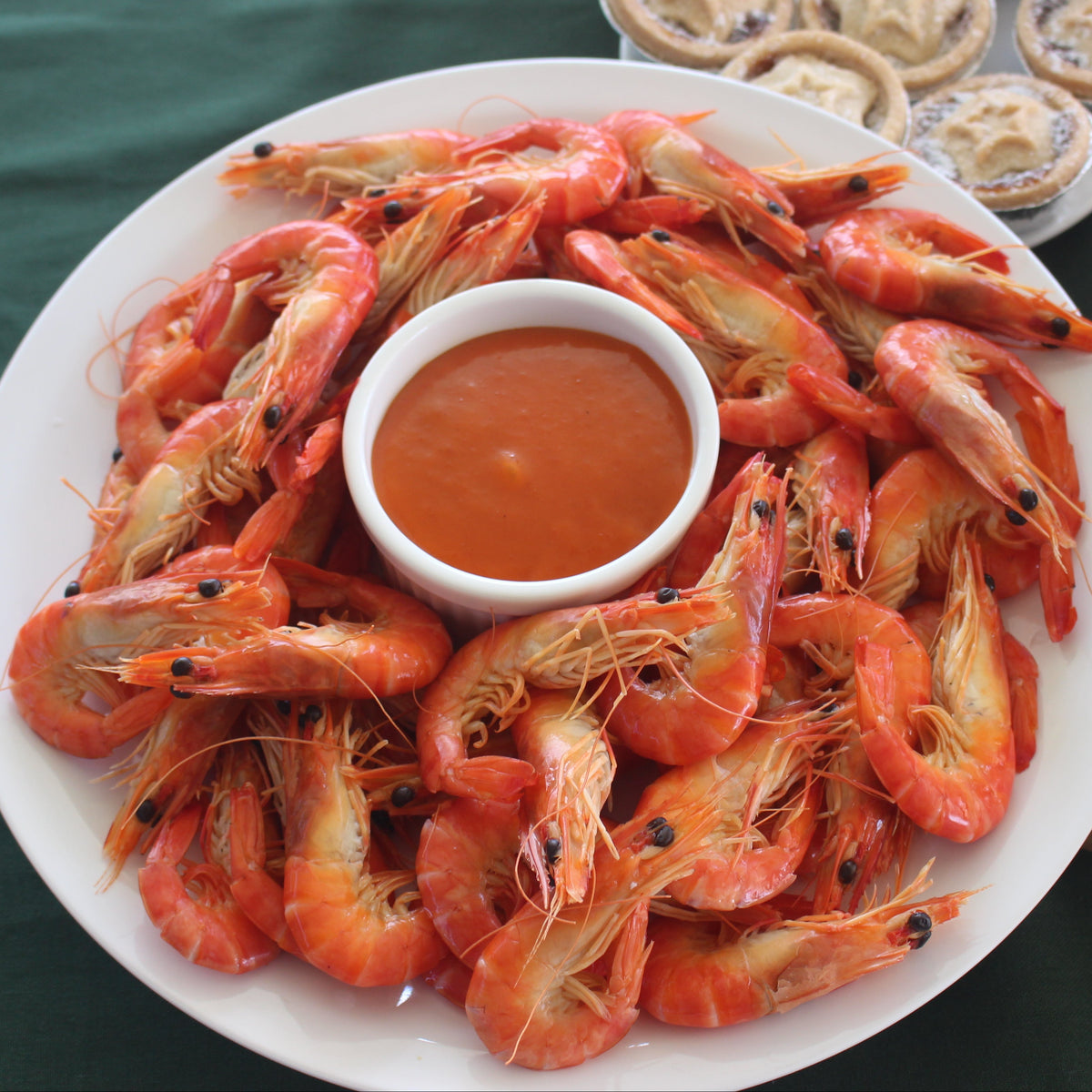 Fresh Medium cooked Australian tiger prawns