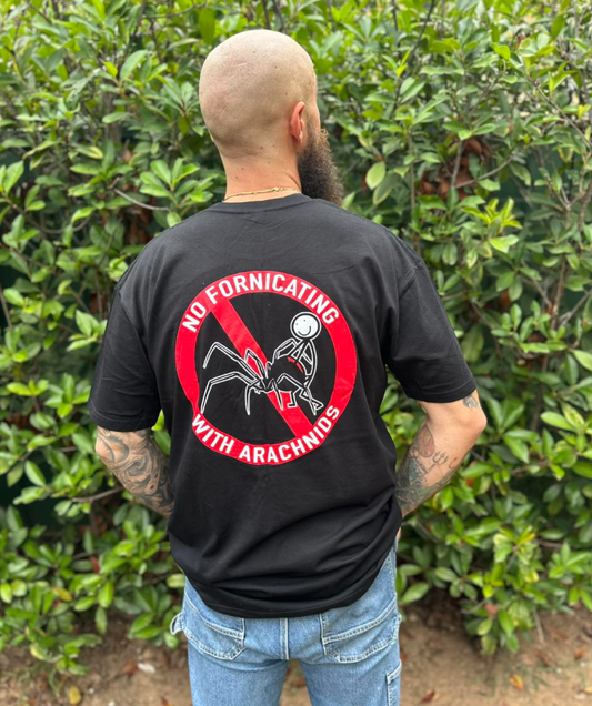 No Fornicating With Arachnids - Adult T-Shirt - Size Medium