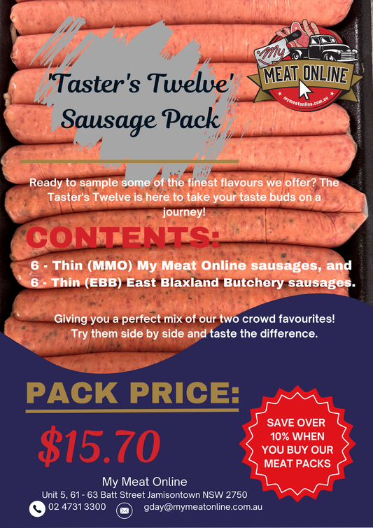 The 'Taster's Twelve' Sausage Pack - 1kg (10% off)