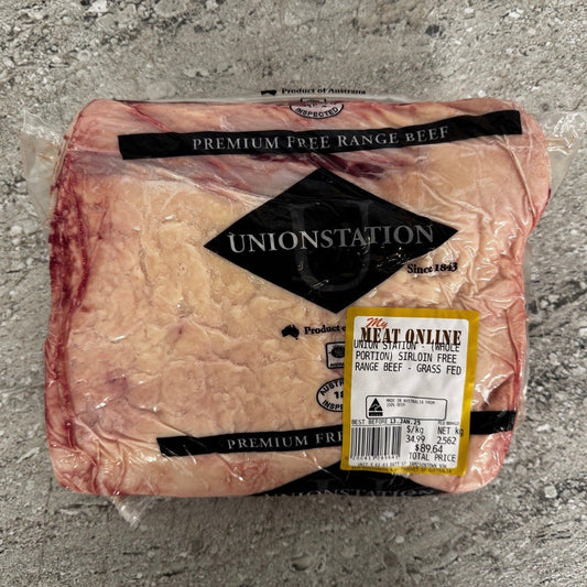 Union Station - (whole portion) Sirloin Free Range Beef - Grass Fed - 2.562kg